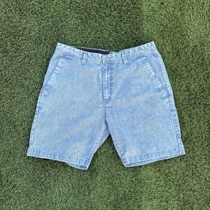 Volcom Mens Size 36x8 Blue Acid Wash Chino Shorts Y2K Skater Surf